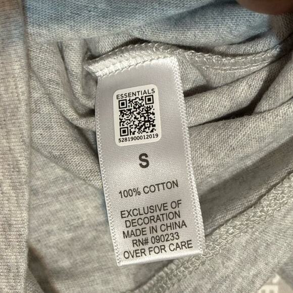 Men’s Size Small Fear Of God Essentials Los Angeles Heather Grey 3M Boxy T-Shirt - Picture 5 of 8